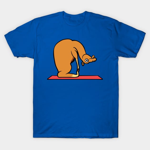 Camel Yoga Pose T-Shirt by huebucket